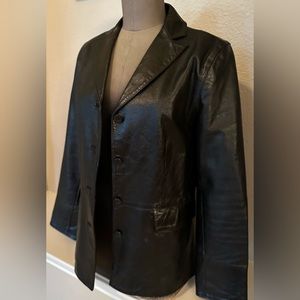 Vintage GAP Black Leather Blazer Jacket